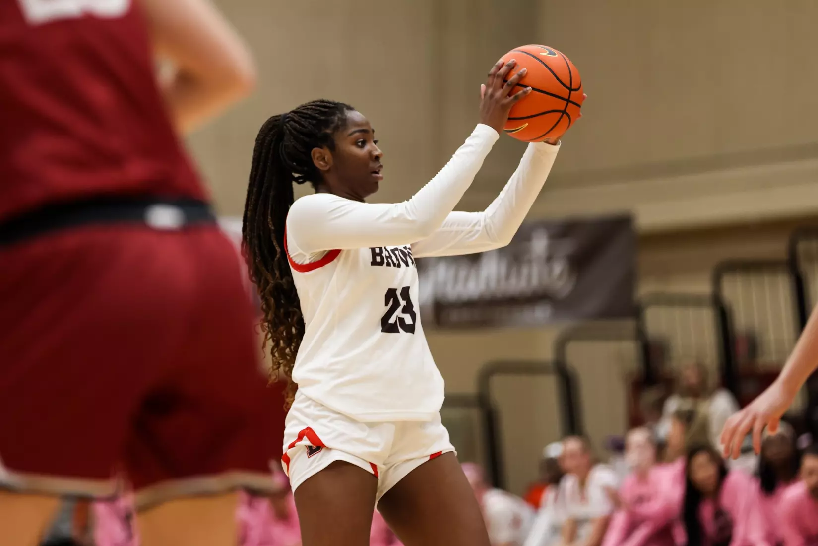 Ada Anamekwe vs Harvard on February 4, 2023 in the Pizzitola Sports Center.