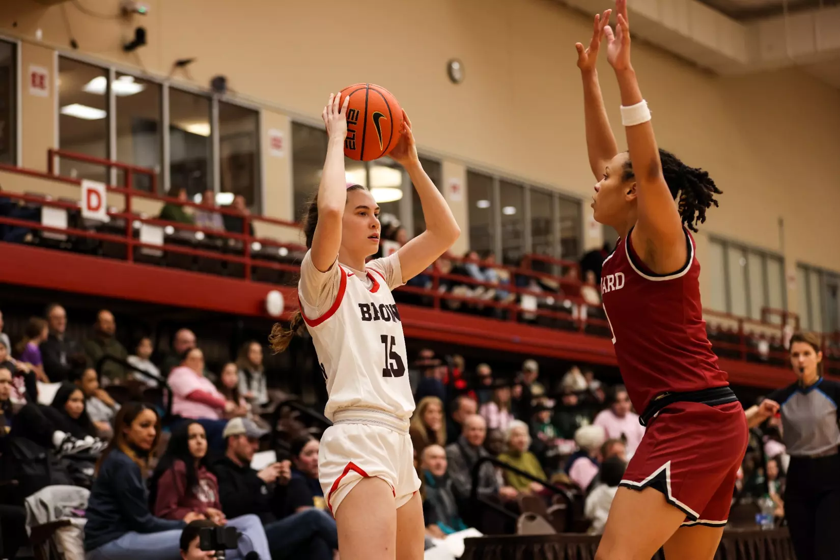 Beth Nelson vs Harvard on February 4, 2023 in the Pizzitola Sports Center.