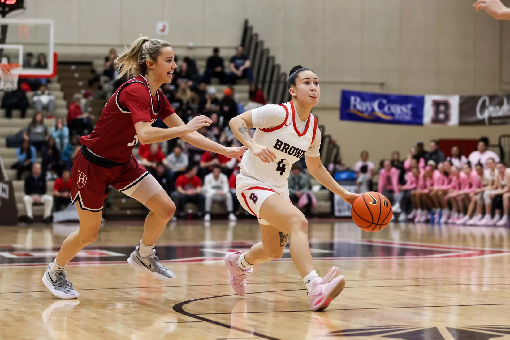 Bella Mauricio vs Harvard on February 4, 2023 in the Pizzitola Sports Center.