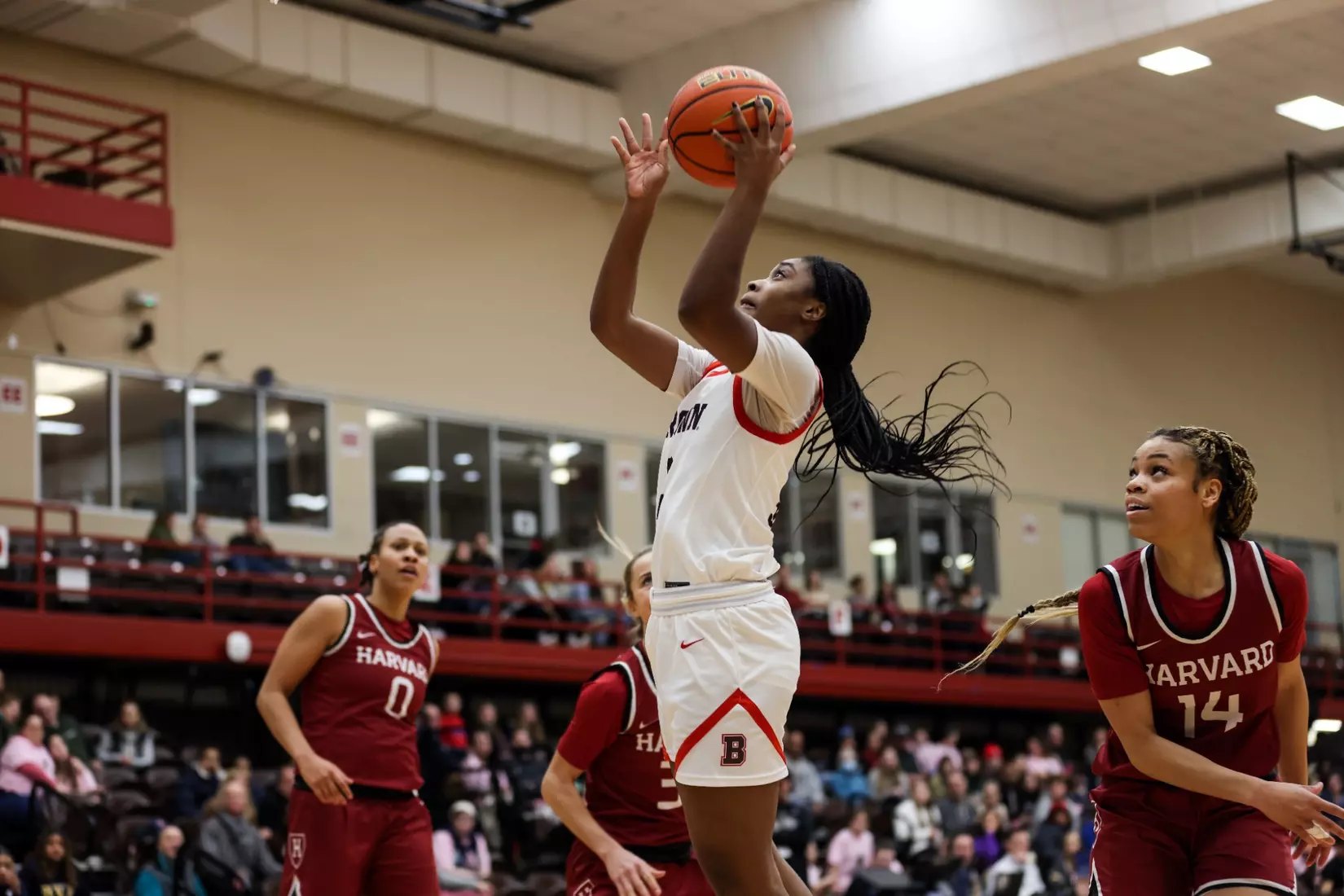 Kyla Jones vs Harvard on February 4, 2023 in the Pizzitola Sports Center.