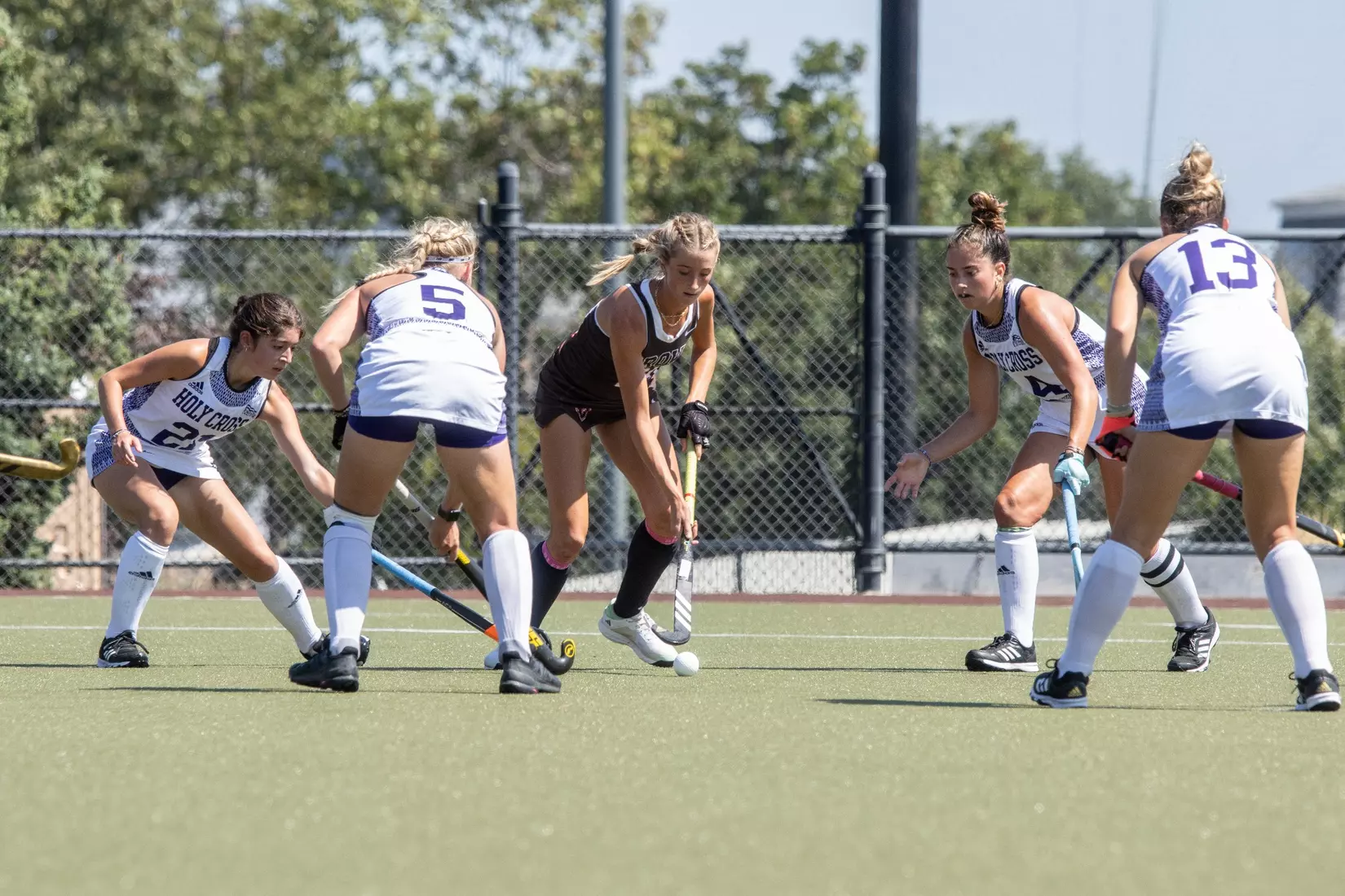 Field Hockey defeats Holy Cross 2-1 in overtime on Sunday afternoon at Goldberger Family Field.