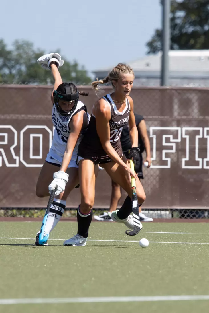 Field Hockey defeats Holy Cross 2-1 in overtime on Sunday afternoon at Goldberger Family Field.