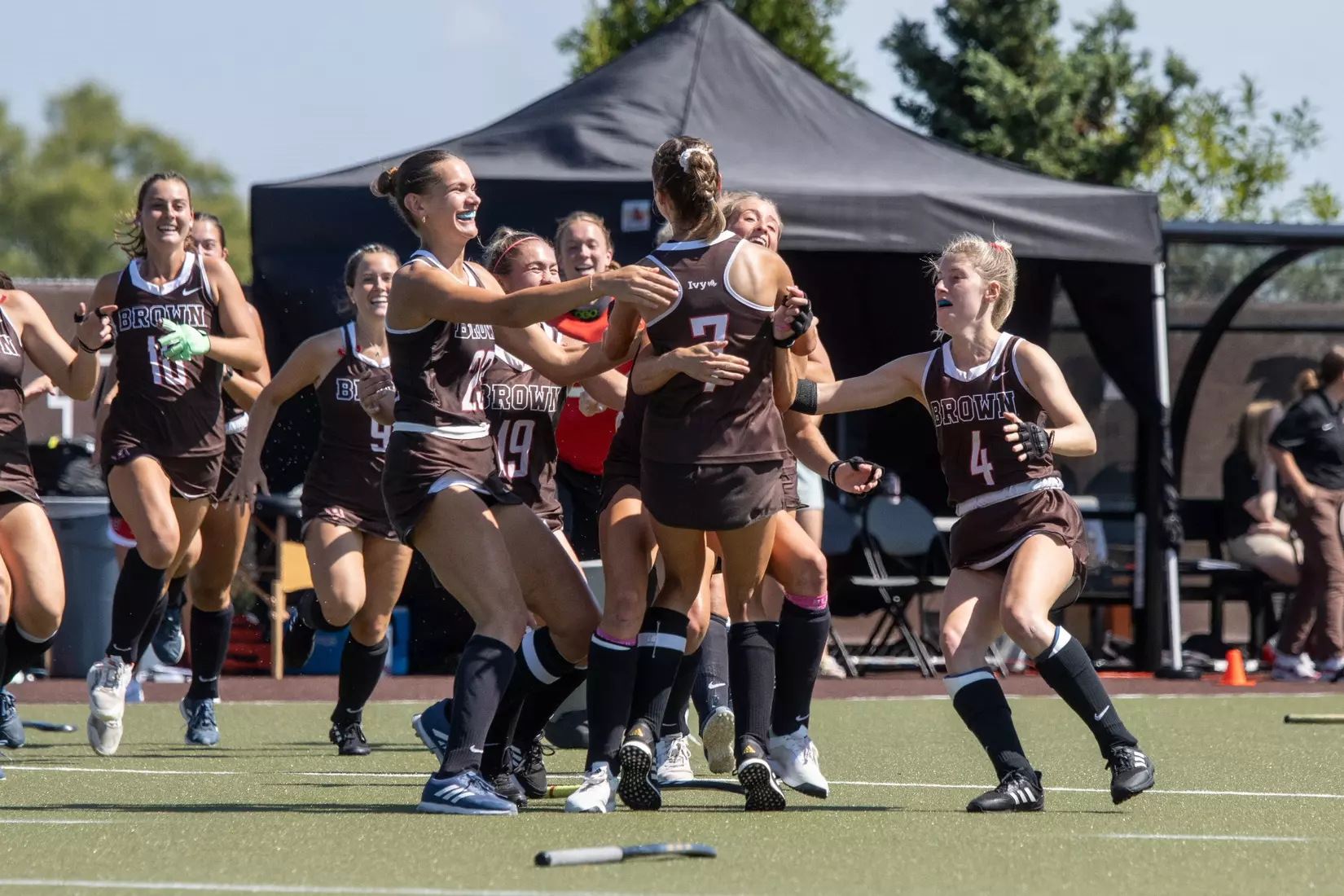 Field Hockey defeats Holy Cross 2-1 in overtime on Sunday afternoon at Goldberger Family Field.