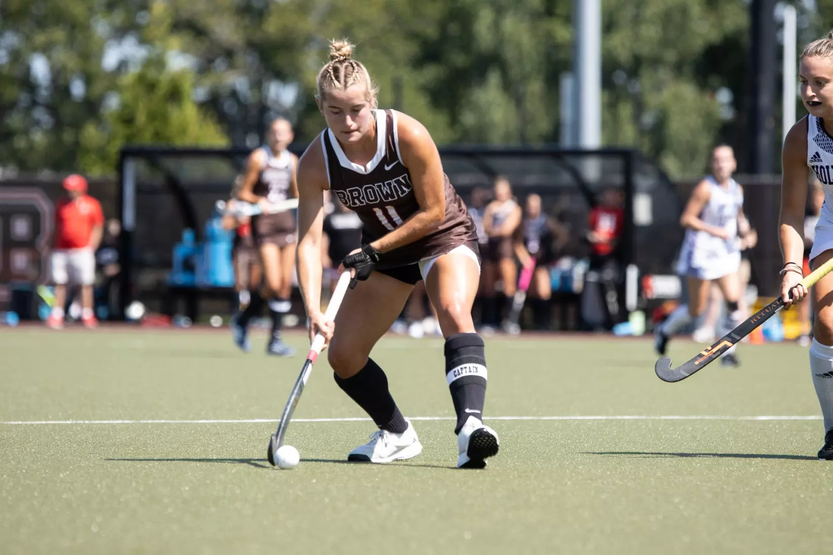 Field Hockey defeats Holy Cross 2-1 in overtime on Sunday afternoon at Goldberger Family Field.
