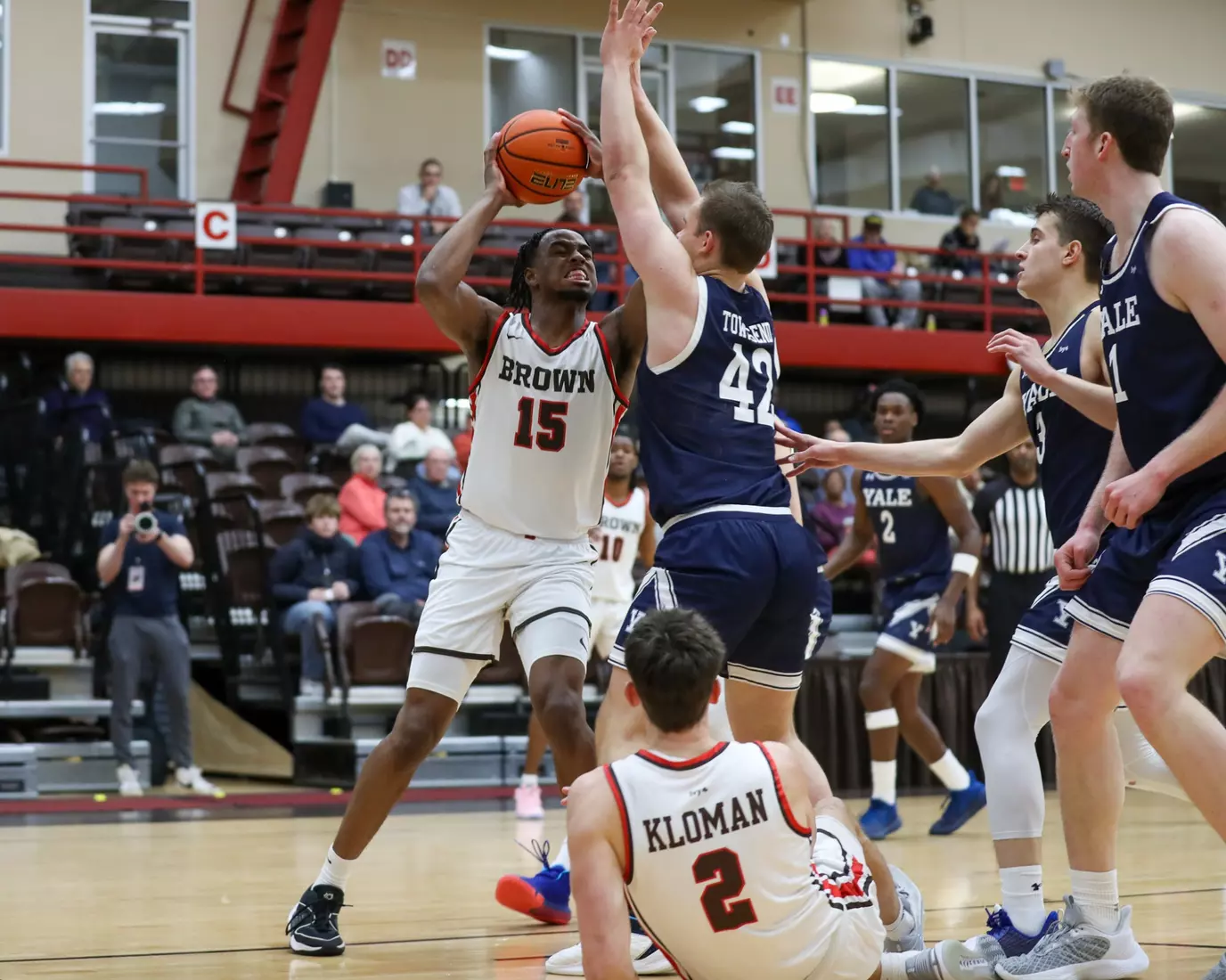 Kalu Anya vs Yale. January 9, 2024 inside the Pizzitola Sports Center