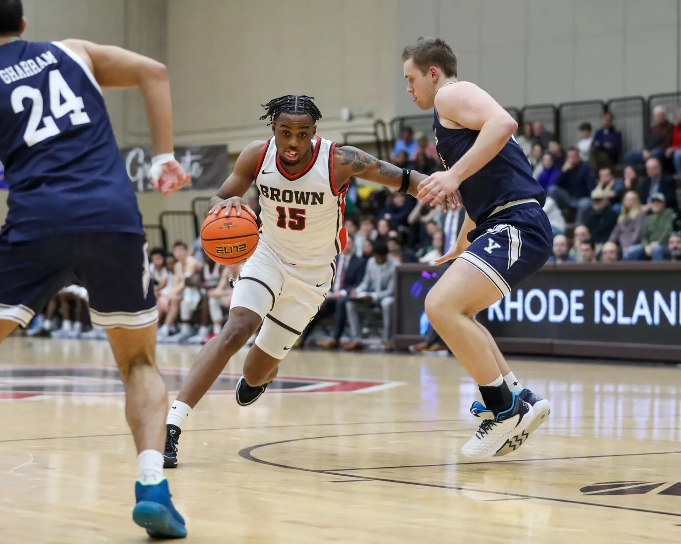 Kalu Anya vs Yale. January 9, 2024 inside the Pizzitola Sports Center