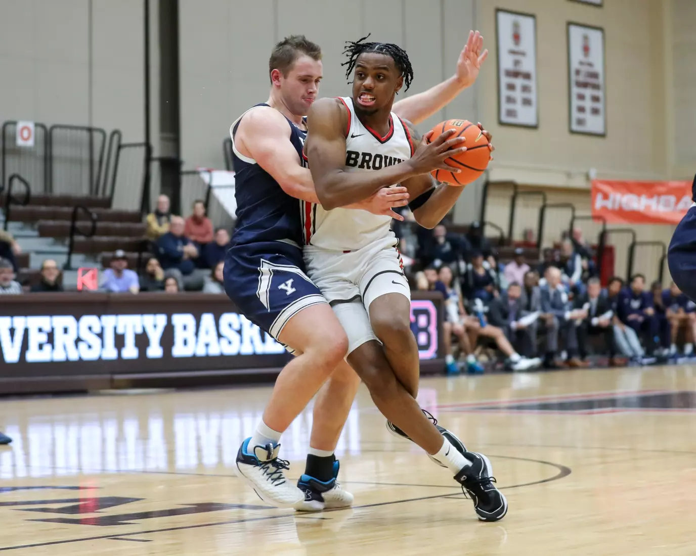 Kalu Anya vs Yale. January 9, 2024 inside the Pizzitola Sports Center