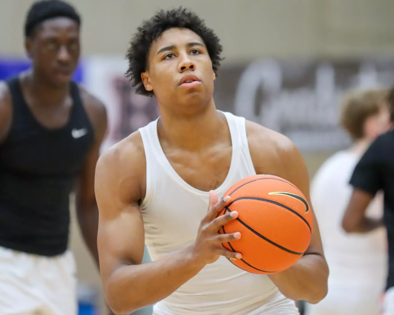 Landon Lewis pregame vs Yale. January 9, 2024 inside the Pizzitola Sports Center