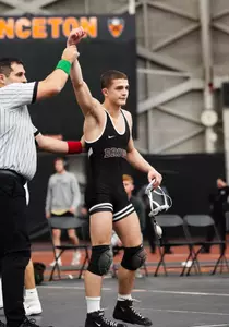 Wrestler celebrates victory