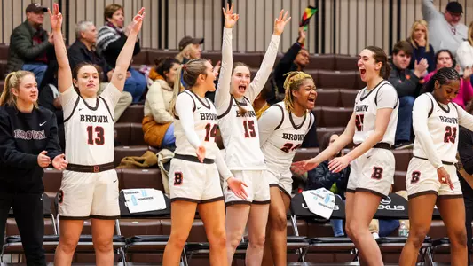 Team Bench celebration vs Princeton
