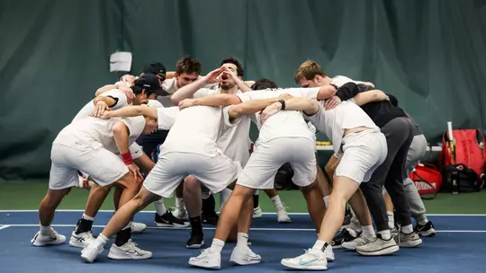 Men's Tennis Team Huddle
