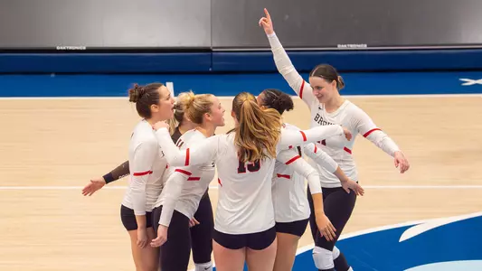 Volleyball Huddle at Columbia