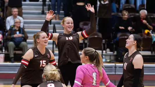 Volleyball Huddle Celebration