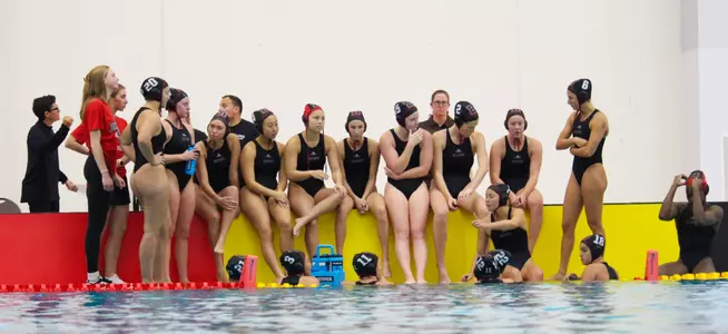 Women's Water Polo Team Huddle
