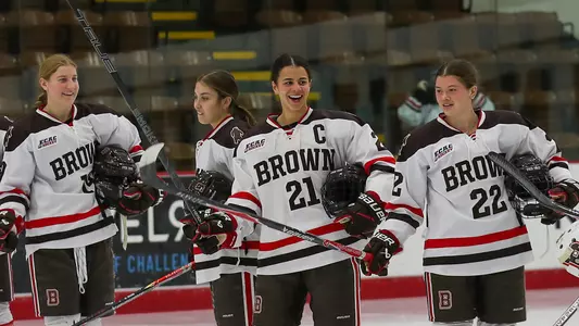 Women's hockey huddle