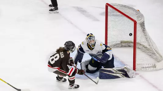 Margot Norehad scores at Quinnipiac
