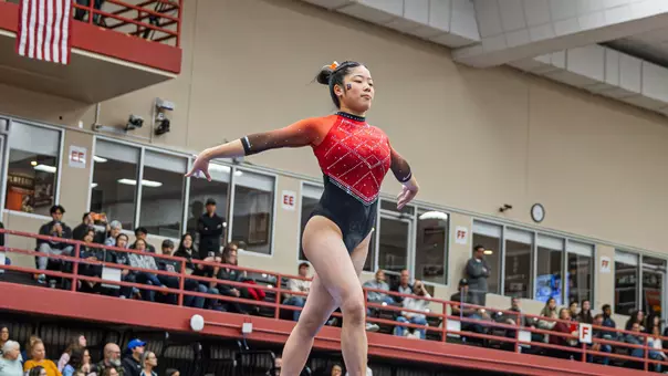 Emily Ford competes on beam on Jan. 11, 2026