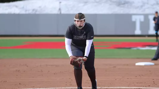 Macy Borowski gets ready to pitch
