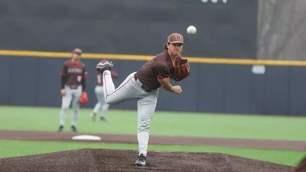 Dylan Reid pitches at Yale on March 22, 2026