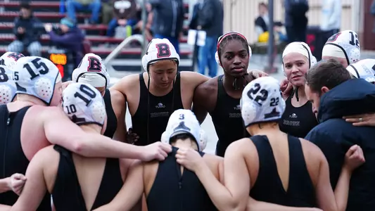 Women's water polo huddle