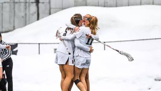 Women's Lacrosse Celebration Against Cornell