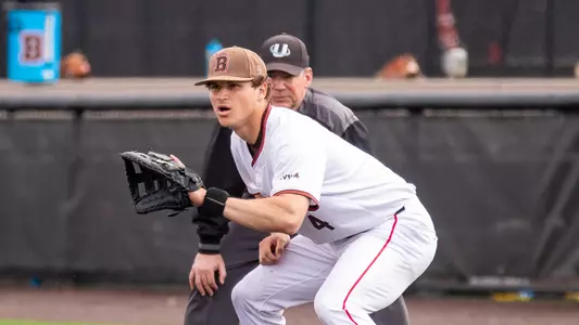 Christian Butera playing first base in a game in 2026