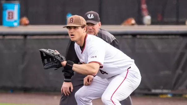 Christian Butera playing first base in a game in 2026