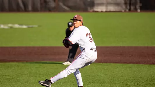 Bryan Yang pitches against Bryant in March 2026