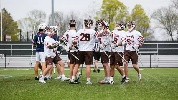 Brown Men's Lacrosse Celebration Against Penn on April 18