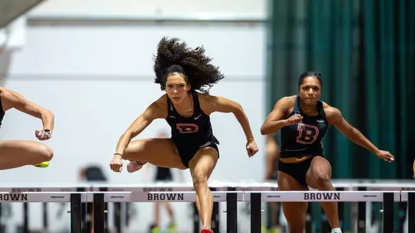 Elle Riley hurdles at the 2025 Alden Invitational