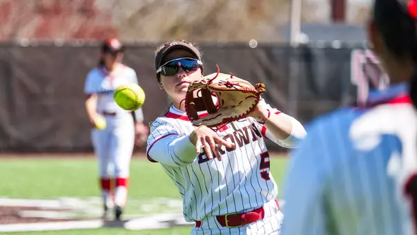 Maddie Stubenrauch throwing during warmups