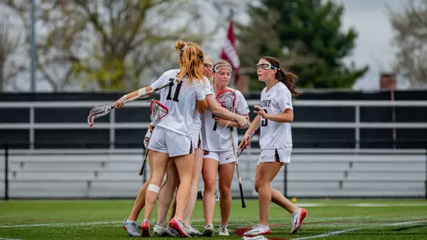 Women's Lacrosse Goal Celebration Against Princeton