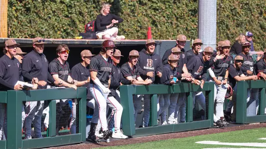 Brown celebrates in the dugout in a game at Penn