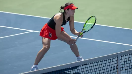 Chloe Qin awaits the serve