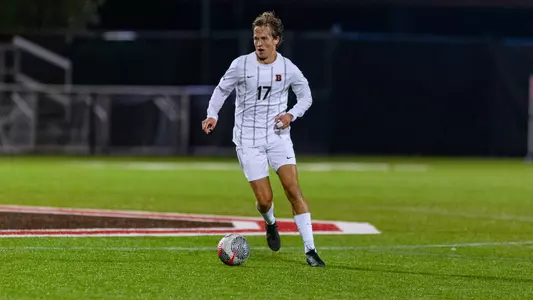 Marshall Treese dribbles the soccer ball
