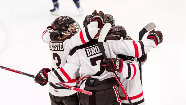 Women's Ice Hockey Celebration Against Yale