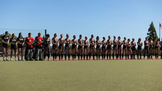 Field Hockey Standing for National Anthem