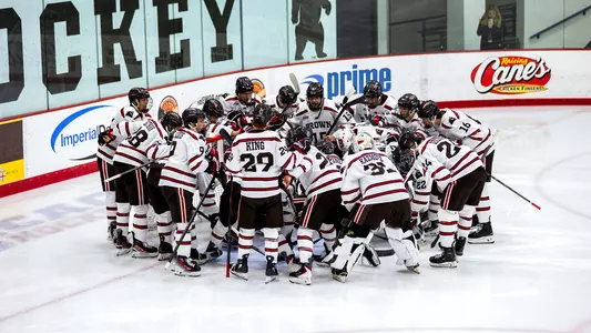 Men's Hockey Team Huddle