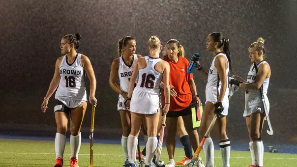 Field Hockey Huddle at Yale