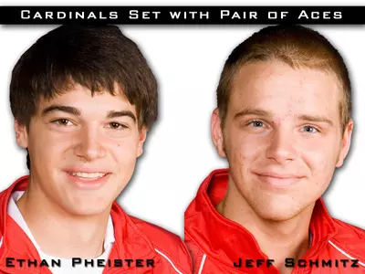 Cardinals Set with Pair of Aces