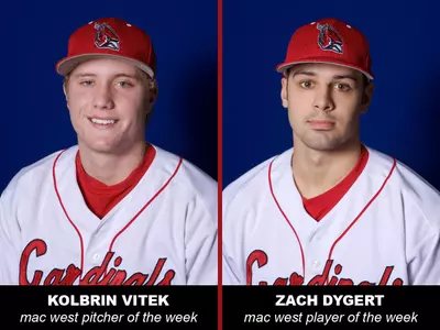 Baseball's Vitek, Dygert Sweep Weekly MAC West Honors