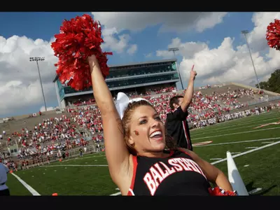 Molly Zeigler Cheers at Ball State Football