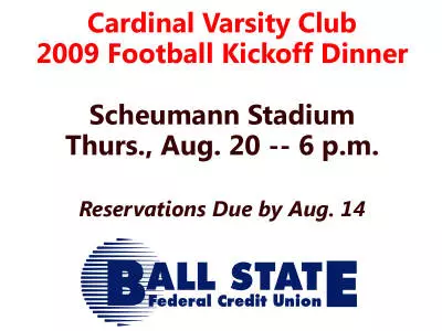 CVC Football Kickoff Dinner Aug. 20