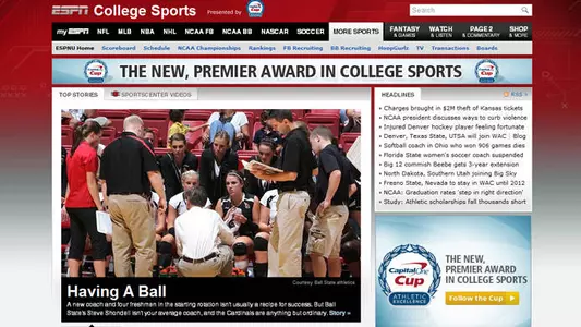 Women's Volleyball Featured On ESPN.com