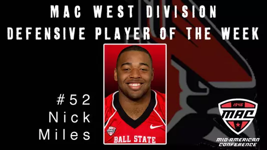 Football's Nick Miles Earns MAC Weekly Award