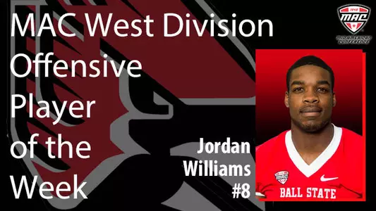 Football's Jordan Williams Receives MAC Weekly Award