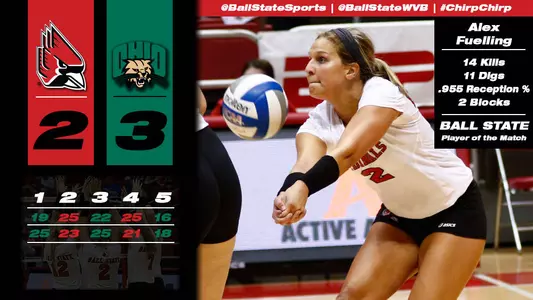 Volleyball Falls One Point Shy in Five-Set Thriller at Ohio