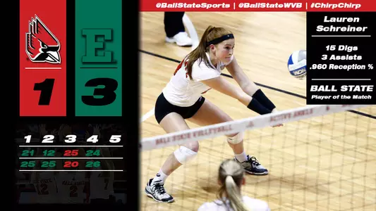 Women?s Volleyball Suffers Friday Setback to Eastern Michigan