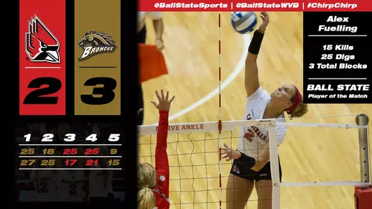 WVB Drops Five-Set Thriller At Western Michigan