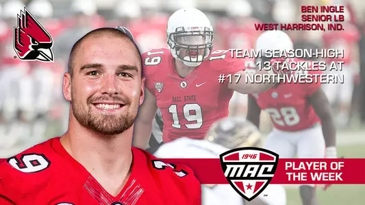 Ben Ingle Named MAC West Division Co-Defensive Player of the Week
